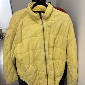Free People Yellow Quilted Jacket